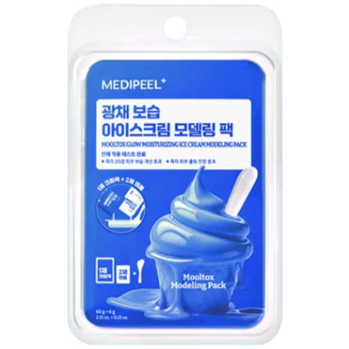 Medipeel Ice Cream Modeling Pack - Professional 2-Step Rubber Mask (4 Options) packaging with Mooltox Glow Moisturizing formula