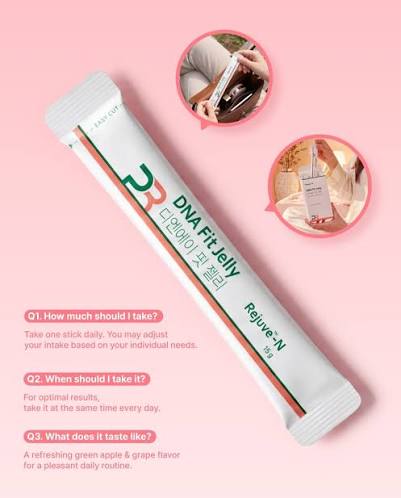 Rejuve-N DNA Fit Jelly, a viral K-beauty edible skincare supplement (1 box/ 14 sticks)