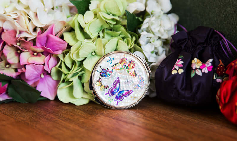 Mother of All Pearl: Hand Butterfly Mirror