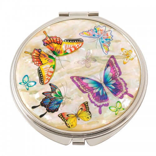 Mother of All Pearl: Hand Butterfly Mirror