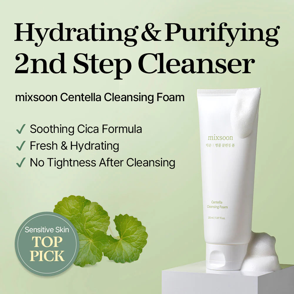 Mixsoon Centella Cleansing Foam 150ml – Gentle Korean Facial Cleanser
