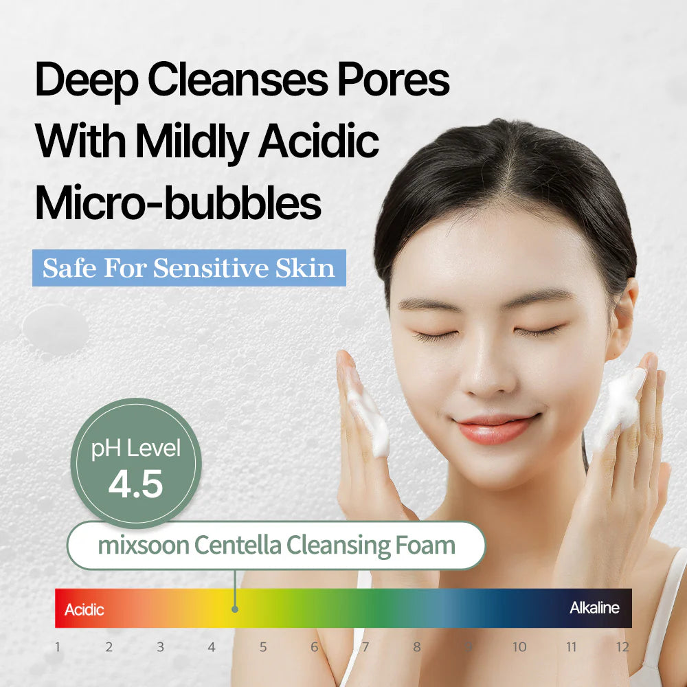 Mixsoon Centella Cleansing Foam 150ml – Gentle Korean Facial Cleanser